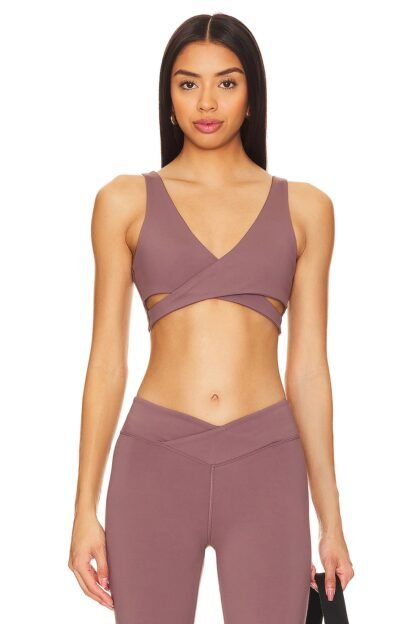 V Neck Wrap Sports Bra